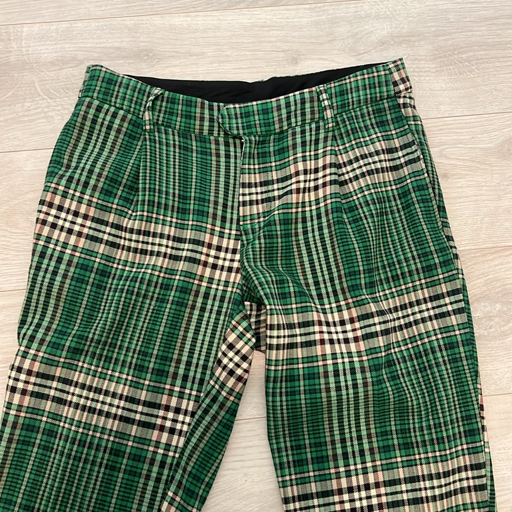 Free People Green Plaid Pants